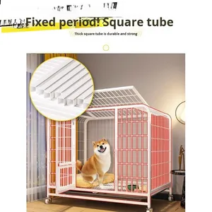 Cage pour <span class=keywords><strong>chien</strong></span> d'intérieur de taille moyenne avec fermeture à bouton Toilette à motif solide Chenil intégré pour petits chiens comme Shiba Inu et <span class=keywords><strong>Corgi</strong></span> - Product Image 3