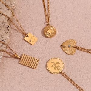 Joyería del Día de San Valentín, collar con colgante de <span class=keywords><strong>Tarot</strong></span> grabado, conjunto de joyería de acero inoxidable chapado en oro de 18 quilates - Product Image 5