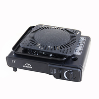 Réchaud de cuisson portable à gaz butane à allumage facile avec grille de barbecue perforée pour fêtes en extérieur