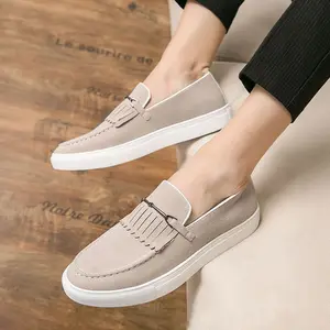 Men Suede Loafer Shoes Wholesale Men Spring Fashion Zapatos Mocasines Green Mocassins Chaussures Slip On Casual Loafer Shoes