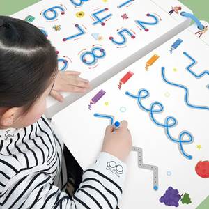 <span class=keywords><strong>2024</strong></span> nuevo juguete educativo para niños pequeños escritura educativa reutilizable borrable escritura a mano calco control Tarjeta de entrenamiento libros niños - Product Image 3