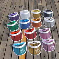 Casquette de soleil en PVC imperméable, personnalisable avec logo imprimé, à large bord réglable, anti-UV, portable, pour l'été, la plage, les sports de plein air