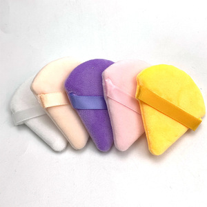 Custom Logo Triangle Cotton Makeup Puff Super Soft Washable Skin Friendly <b>Foundation</b> Powder Puff - Product Image 1