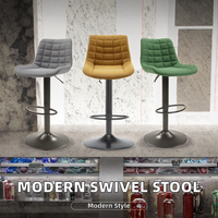 Nouvelle Arrivée Tabouret de Bar Pivotant Réglable en Tissu Moderne Populaire pour Salle à Manger, Salon, Bar à Domicile et Utilisation Hôtelière