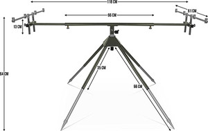 Soporte de pesca de carpa plegable EP06, de aluminio, <span class=keywords><strong>4</strong></span> pies, con bolsa de transporte para pesca al aire libre - Product Image 6