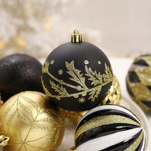 Christmas Decorations 16Pcs/Set Black Shaped Painted Christmas Ball Hanging Decorations Set Christmas <b>Tree</b> Hanging Accessories - Product Image 4
