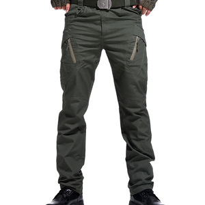 Pantalon tactique multi-poches élastique imperméable pour homme, pantalon <span class=keywords><strong>Cargo</strong></span> décontracté pour l'automne et le printemps - Product Image 1