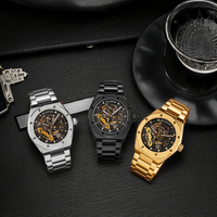 Montre analogique de luxe pour homme BESSERON 2026 Miyota automatique en acier inoxydable, résistante à l'eau 5 ATM, verre saphir, 42 mm, bouton poussoir