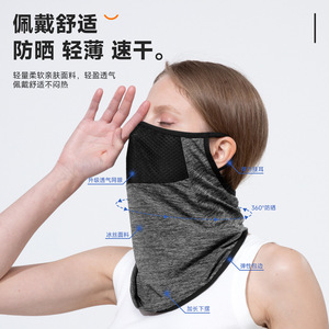 Cycling Face Mask Ice Silk Lightweight Breathable Summer Sun Protection Full Coverage Unisex Outdoor Sports Mask - Product Image 1