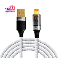 Cable de Carga Rápida Wonderphon YLC-043 de 60W con Conector USB de 8 Pines, Revestimiento de TPE Transparente y Ecológico para iPhone y Teléfonos Móviles Samsung