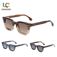 Lunettes de soleil de luxe faites à la main en acétate, style rétro rond, protection UV400, fabrication italienne, vente en gros directe d'usine, logo personnalisé