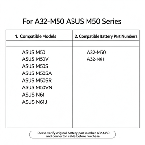 Batería Recargable para Portátil <span class=keywords><strong>A32</strong></span>-M50, 14.8V, Repuesto para Asus N53SV N61JQ M50 G50VT G60VX - Product Image 3