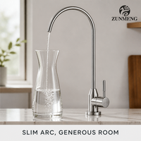 Robinet de cuisine moderne en acier inoxydable à poignée unique, purificateur d'eau RO, montage sur plan, monotrou