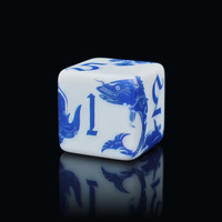 Dés en acrylique D6 personnalisés de 16 mm avec logo, motif poisson Koi bleu, pour DND, jeux de table - Vente en gros