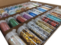 Lot de bouteilles de paillettes mélangées en gros – Poudre fine, paillettes épaisses, flocons en forme de fleur et d'étoile pour la décoration d'ongles, de résine et de projets DIY