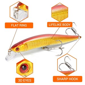 Señuelo de Pesca Hessen Realista de 10.5g y 11.5cm, Jerkbait de ABS para Agua Media, Pesca en Océano/Río/Lago, Salmón, Caballa, Carpa, Zander, Flotante - Product Image 5