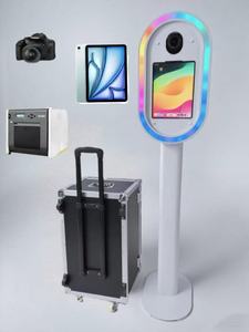 Salsa <span class=keywords><strong>iPad</strong></span> Photobooth para bodas Fiesta Selfie Machine con carcasa de espejo ovalado y orificio de cámara Compatible con dispositivos SLR - Product Image 4