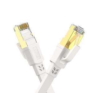 Trắng SFTP mạ Vàng RJ45 40Gbps 2000MHz vá Dây phẳng cat8 cáp <span class=keywords><strong>Ethernet</strong></span> cho <span class=keywords><strong>Modem</strong></span>/Router/chơi game - Product Image 3