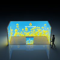 Cadre portable pliable en aluminium pour toile tendue LED, avec boîte à lumière SEG rétroéclairée pour exposition et salon professionnel