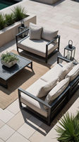 Postmodernes Umweltfreundliches Langlebiges Outdoor-Aluminium-Esszimmer-Set Vielseitige Erweiterbare Möbel für Innenhöfe und Freizeit