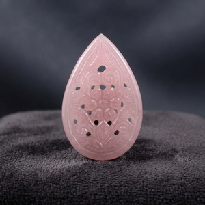 Juego de 3 Piezas de Cuarzo Rosa Natural y Ónix Tallado a Mano con Forma de Pera, Piedras Preciosas Sueltas para la Fabricación de Collares, Pendientes y Joyería - Product Image 4