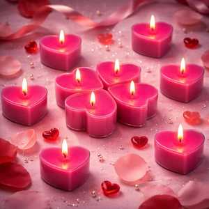 Vela aromática en forma de corazón 4x4x2 cm, romántica para el Día de San Valentín, decoración del hogar - Product Image 6