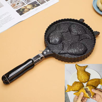 Poêle à Taiyaki 2, 3 ou 4 poissons, antiadhésive, pour gaufres, mini-œufs et crêpes, ensemble de cuisson