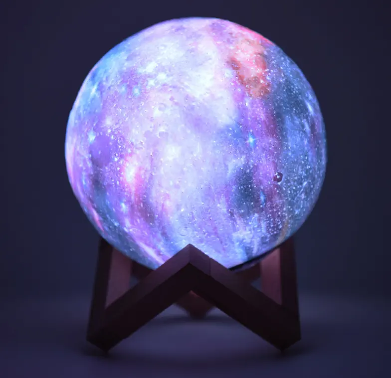 Gifts USB rechargeable starry moon Lamp 5.9 inch 15cm 16 Colors LED 3D Starry Moon Light