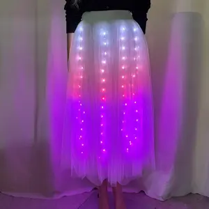 Falda de Danza del Vientre con Luces LED de Colores Cambiantes, Falda Luminosa para Actuaciones de Danza, <span class=keywords><strong>Ropa</strong></span> de Danza para <span class=keywords><strong>Mujeres</strong></span> y Niñas, Disfraces para Escenario - Product Image 1