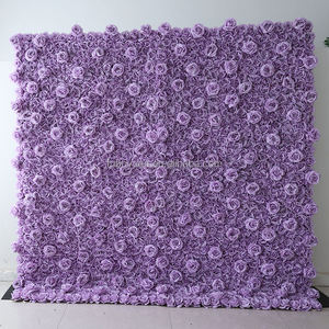 ฉากหลังดอกไม้สีม่วงลาเวนเดอร์ SZ ขนาด 8x8 ฟุต แบบ 3 มิติ 5 มิติ ผ้าม้วนลายดอกกุหลาบผ้าไหมเทียมสีม่วงไลแลค สำหรับตกแต่งงานแต่งงานและร้านเสริมสวย - Product Image 3