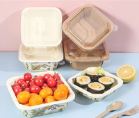 Machine à boîtes en carton double voie de haute qualité, 20 à 50 pièces/minute, 340x340mm, pour ligne de fabrication de boîtes à sushi et salades jetables