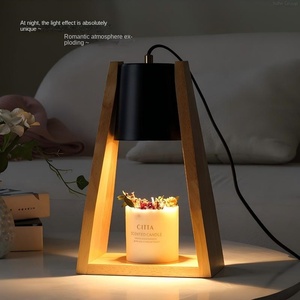 Solid Wood Candle Melt Warmer Table Lamp Aromatherapy Candle Warmer Lamp Gift Set Led Table Lamp <b>Light</b> - Product Image 5
