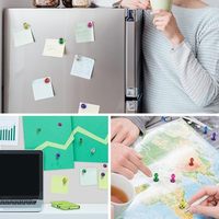 Aimants décoratifs transparents et colorés à forte adhérence, réutilisables, pour tableau blanc, bureau et maison