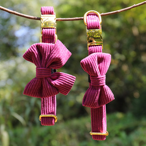 Pajarita ajustable para perros y cachorros, accesorios de moda de pana, pajarita de lujo personalizable - Product Image 3