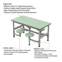 Table et chaises de salle à manger multifonctionnelles rétractables pour étudiants, table de salle à manger pour le personnel, grande table et chaises pliantes pour entreprise