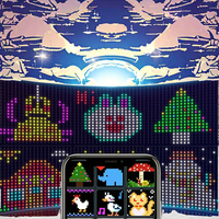 JIUAN Bandes lumineuses LED intelligentes RGB à pixels 1*1m, rideau de lumières féeriques programmables, contrôle par application, IP44, DC5V USB, PCB en plastique, intensité variable