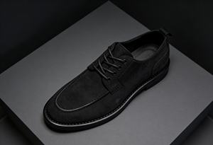 Scarpe da <span class=keywords><strong>Uomo</strong></span> in Finta Pelle Scamosciata con Lacci, Pronte per la Spedizione Diretta, Stile Business Britannico Elegante con Punta Arrotondata - Product Image 3