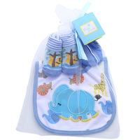 Chaussettes pour bébé en coton mignonnes de style dessin animé avec des rayures, gants en tissu éponge, ensemble de chaussettes pour bébé