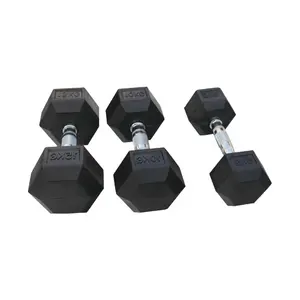 Custom Wholesale Gym Fitness Equipment Rubber Hex Dumbbell