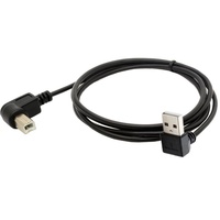 Kabel Transfer Data Printer USB 2.0 Tipe-A Male ke Male 90 Derajat Bersudut dengan Jaket PVC Terlindung dan Konduktor Tembaga Berlapis Timah