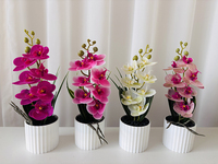Fleurs artificielles en pot de style européen, orchidées papillon 3D, décoration de table rustique, mariage, maison