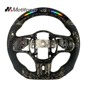 Volante de fibra de carbono forjado en oro con LED personalizado para Mitsubishi Lancer Evolution X GSR MR X Final Edition 2008-2016 - Product Image 1