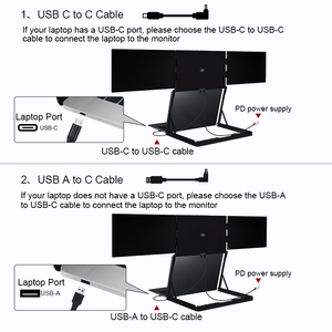 Triple Screen Laptop Extender 15.6 Inch FHD IPS 11-Position Adjustable Stand Single <b>USB</b>-C <b>Cable</b> for Three Displays - Product Image 5