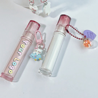 Huile à lèvres personnalisable et mate rouge à lèvres à base minérale brillant à lèvres avec logo personnalisé avec pendentif en tranches de fruits transparent