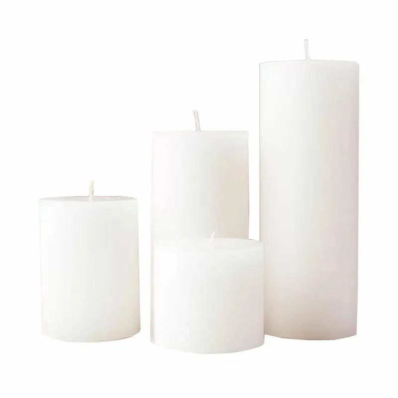 Wholesale 8inch cheap white and red flameless white tall pillar candle