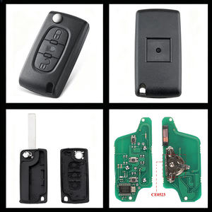 Clé <span class=keywords><strong>de</strong></span> télécommande à 3 boutons pour Citr0en, <span class=keywords><strong>Peugeot</strong></span>, <span class=keywords><strong>coque</strong></span> <span class=keywords><strong>de</strong></span> clé <span class=keywords><strong>de</strong></span> voiture avec puce FSK 433MHz ID46 PCF7941, lame HU83 (CE0523) - Product Image 2