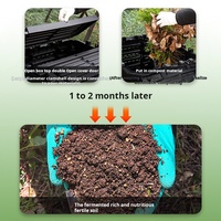 L2 Poubelle de jardin en plastique durable pour le compostage pour l'herbe Fleurs Plantes Déchets organiques Fournitures de jardin