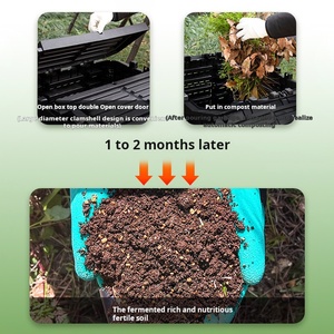 L2 Poubelle de jardin en plastique durable pour le compostage pour l'herbe Fleurs Plantes Déchets organiques Fournitures de jardin - Product Image 3