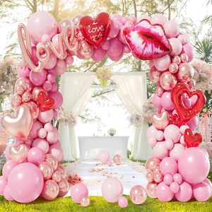 Red Pink Love Heart Latex Foil Balloons Valentines Day Balloon Set for Valentines Day Decoration Party Supplies - Product Image 3