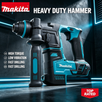 Makita Perceuse à percussion électrique 18 volts avec poignée auxiliaire ergonomique, adaptée aux travaux de construction et aux opérations de perçage domestiques